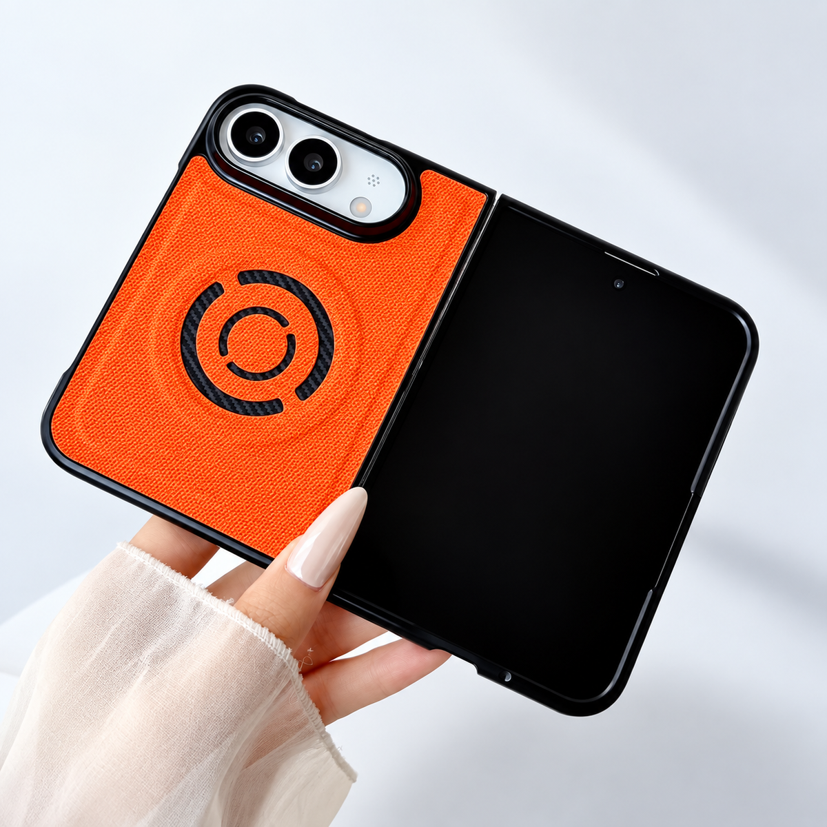 Premium iPhone Case MagSafe Hard PC Artificial Leather Magnetic Wireless Charging Foldable Shockproof Slim Business Protective Bumper Cover Case Design