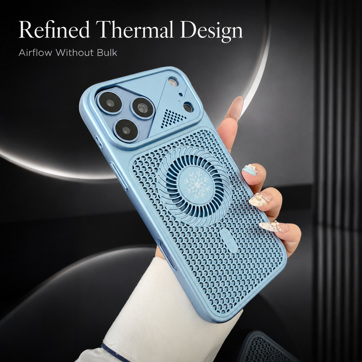 Premium iPhone Case MagSafe Heat Dissipation Magnetic Cooling Shockproof Protective Cover Breathable Anti Drop Washable Slim Ventilated Bumper Case