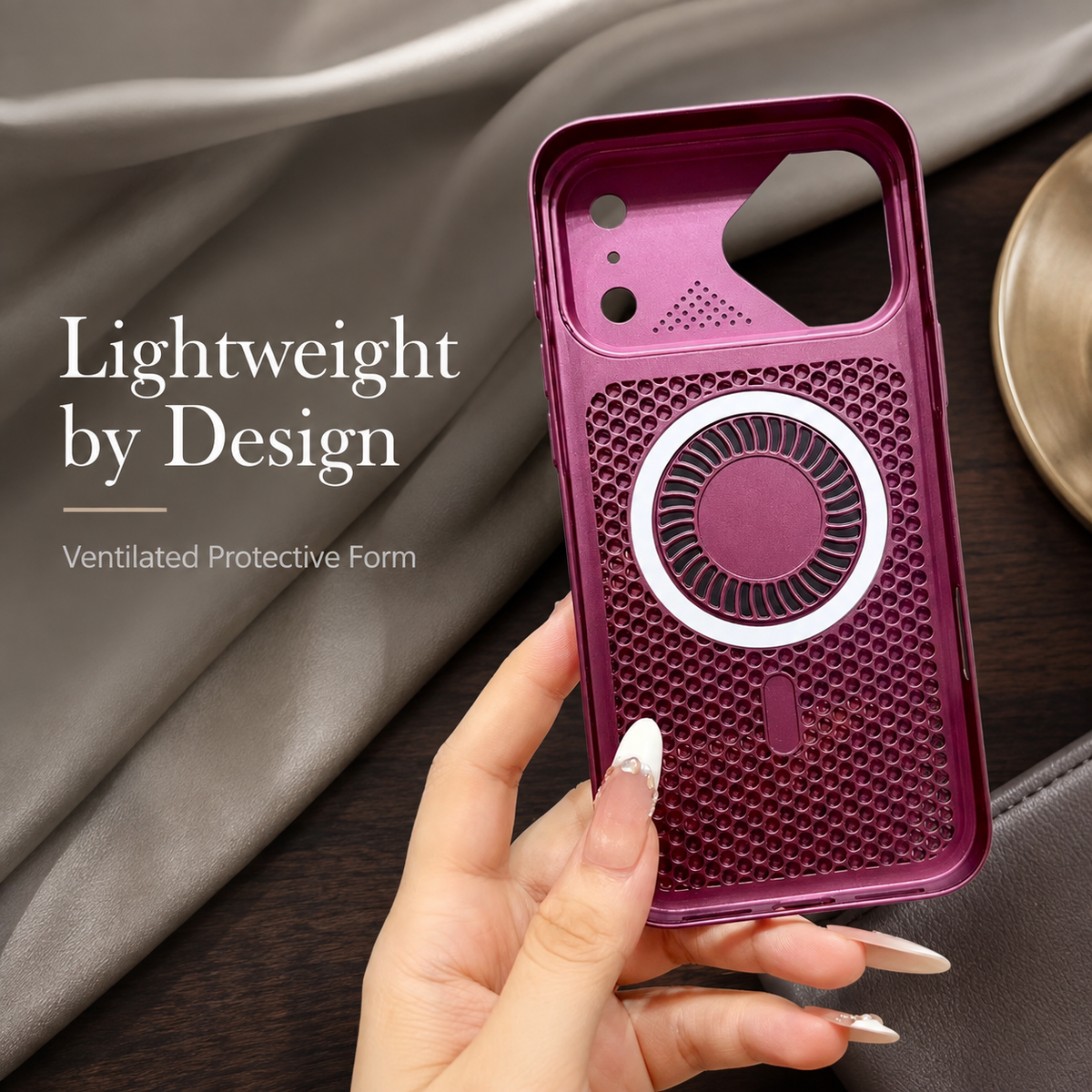 Premium iPhone Case MagSafe Heat Dissipation Magnetic Cooling Shockproof Protective Cover Breathable Anti Drop Washable Slim Ventilated Bumper Case