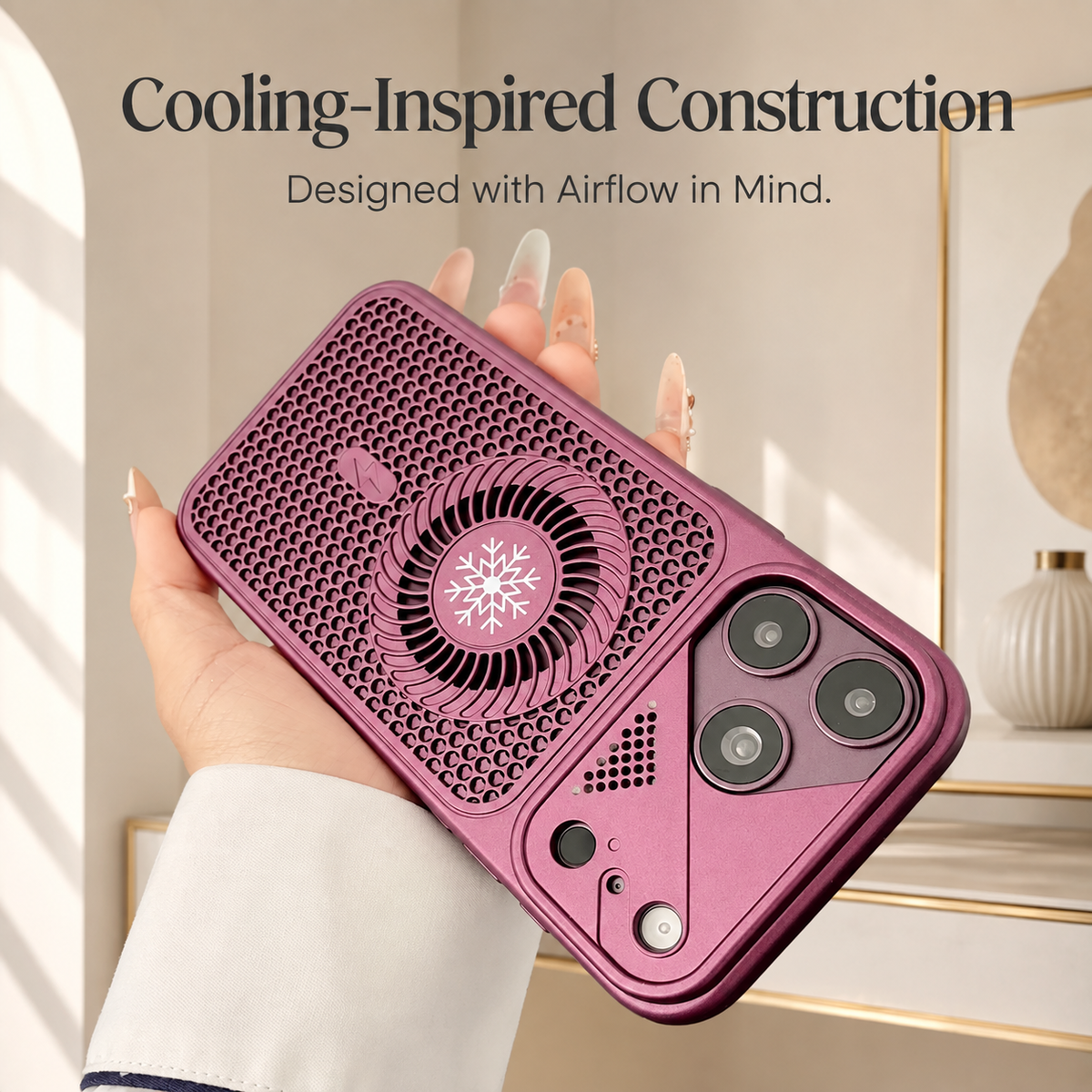 Premium iPhone Case MagSafe Heat Dissipation Magnetic Cooling Shockproof Protective Cover Breathable Anti Drop Washable Slim Ventilated Bumper Case