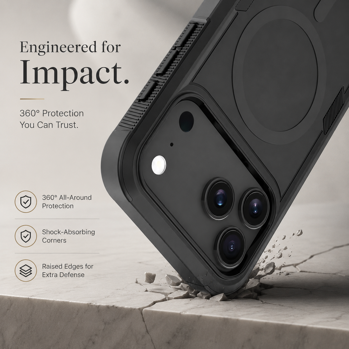 Premium iPhone Case MagSafe Heavy Duty Armor Shockproof Protective Cover PC TPU Magnetic Charging Matte Anti Fingerprint Anti Slip Reinforced Rugged