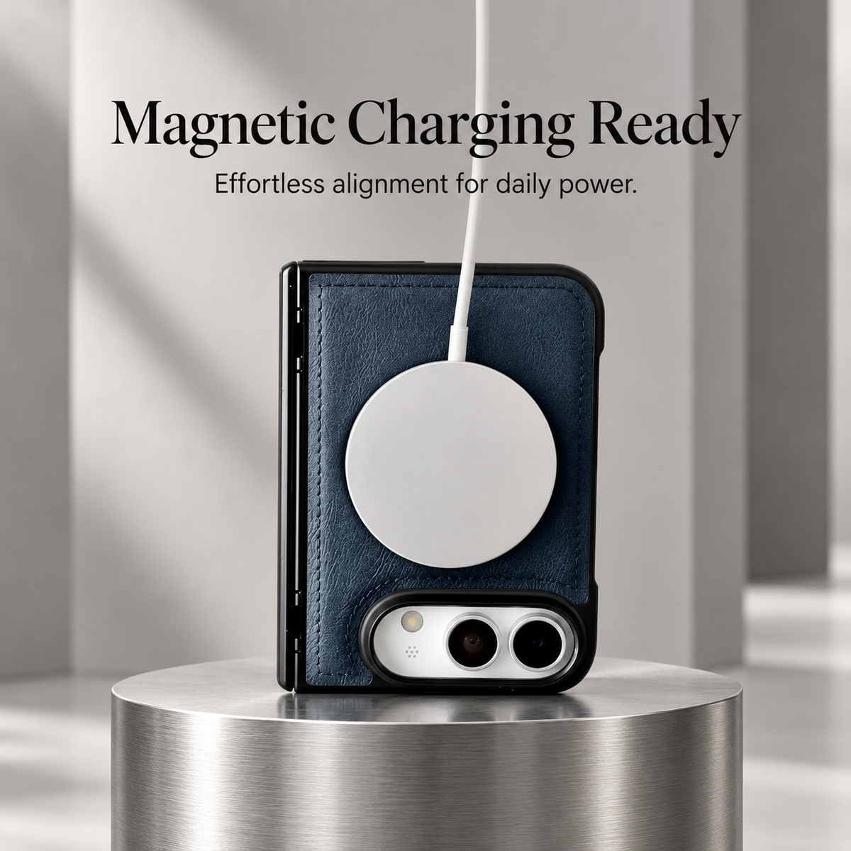 Premium iPhone Case MagSafe Hinge Protection 360 Rotating Ring Holder PU Leather PC TPU Shockproof Non Slip Lightweight Foldable Kickstand Cover