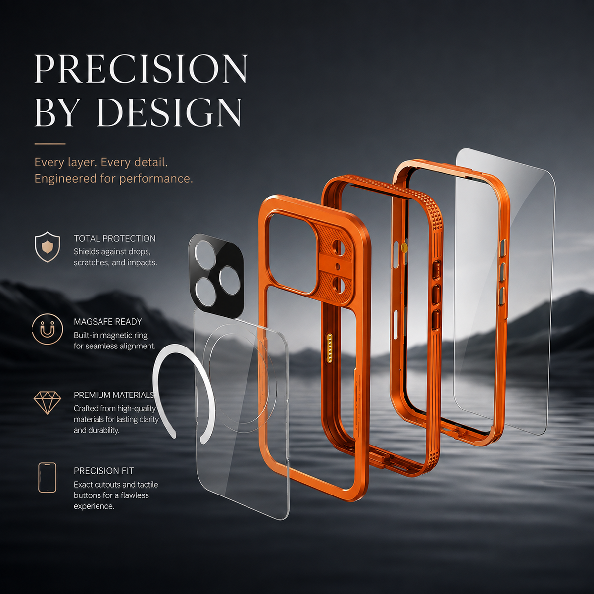 Premium iPhone Case MagSafe IP68 Waterproof Magnetic Shockproof PC TPU Full Body Protective Cover Anti Scratch Lanyard Non Slip Swimming Diving Case