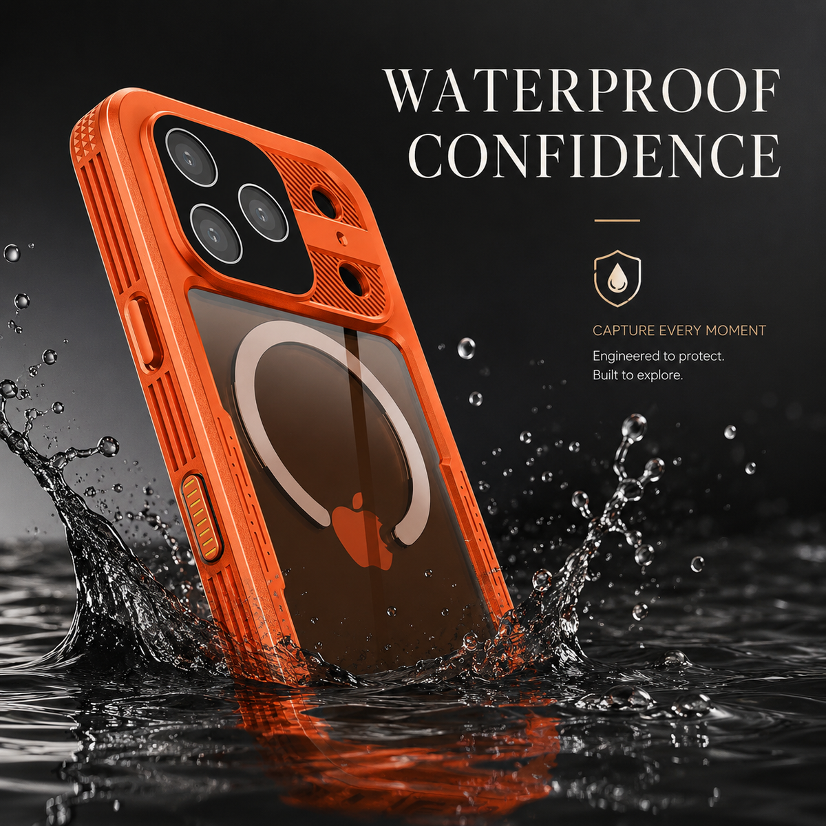 Premium iPhone Case MagSafe IP68 Waterproof Magnetic Shockproof PC TPU Full Coverage Protective Cover Dual Layer Dustproof Non Slip Lanyard Rugged Case