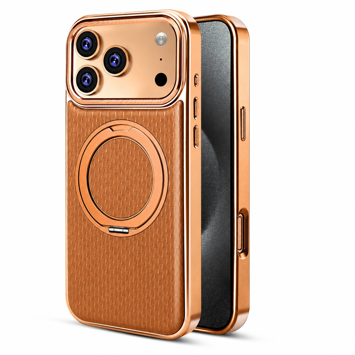 Premium iPhone Case MagSafe Leather Magnetic Kickstand Diamond Pattern Shockproof Protective Cover Anti Fingerprint Anti Scratch Non Slip Full Coverage