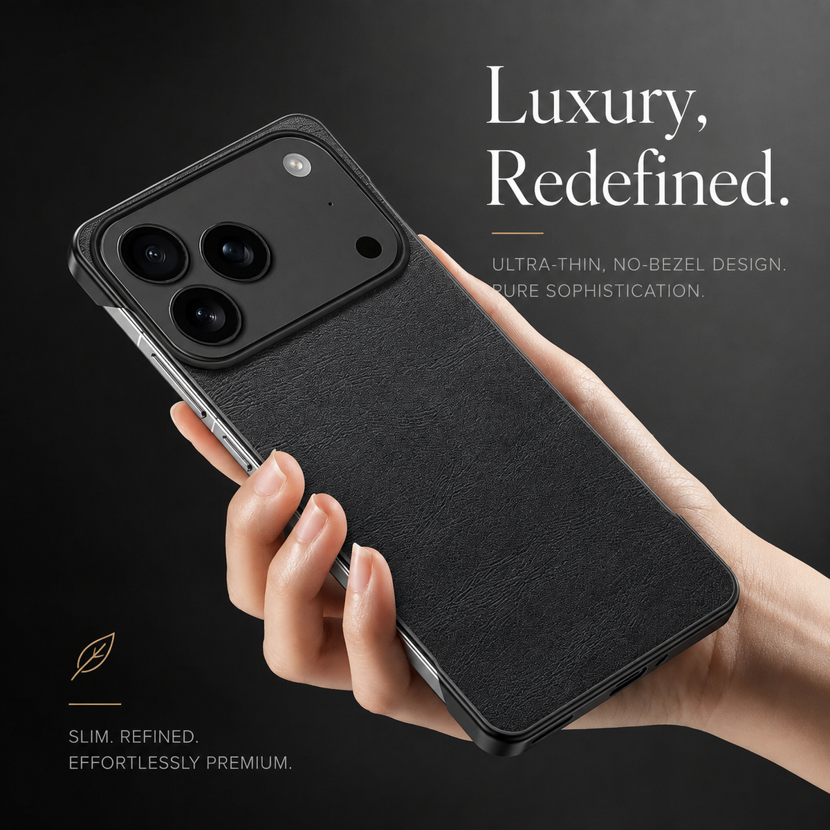Premium iPhone Case MagSafe Leather Ultra Thin Frameless Shockproof Protective Cover PC Anti Fingerprint Anti Scratch Non Slip Borderless Camera Protection