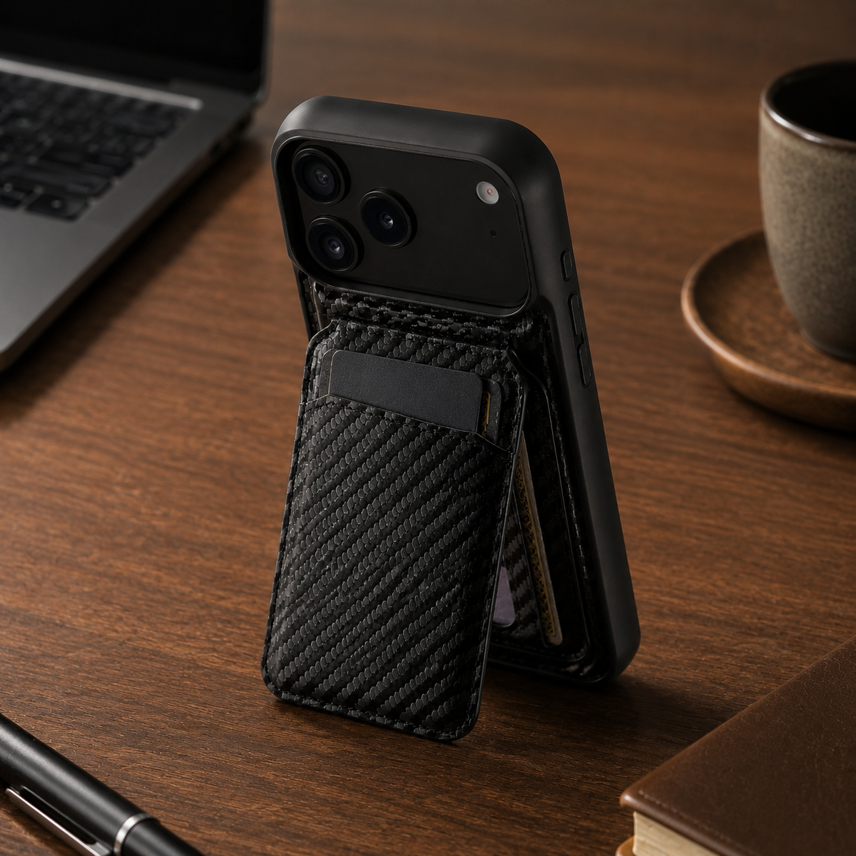 Premium iPhone Case MagSafe Leather Wallet Card Holder Magnetic Shockproof Protective Cover Kickstand Non Slip Slim Wireless Charging Secure Storage