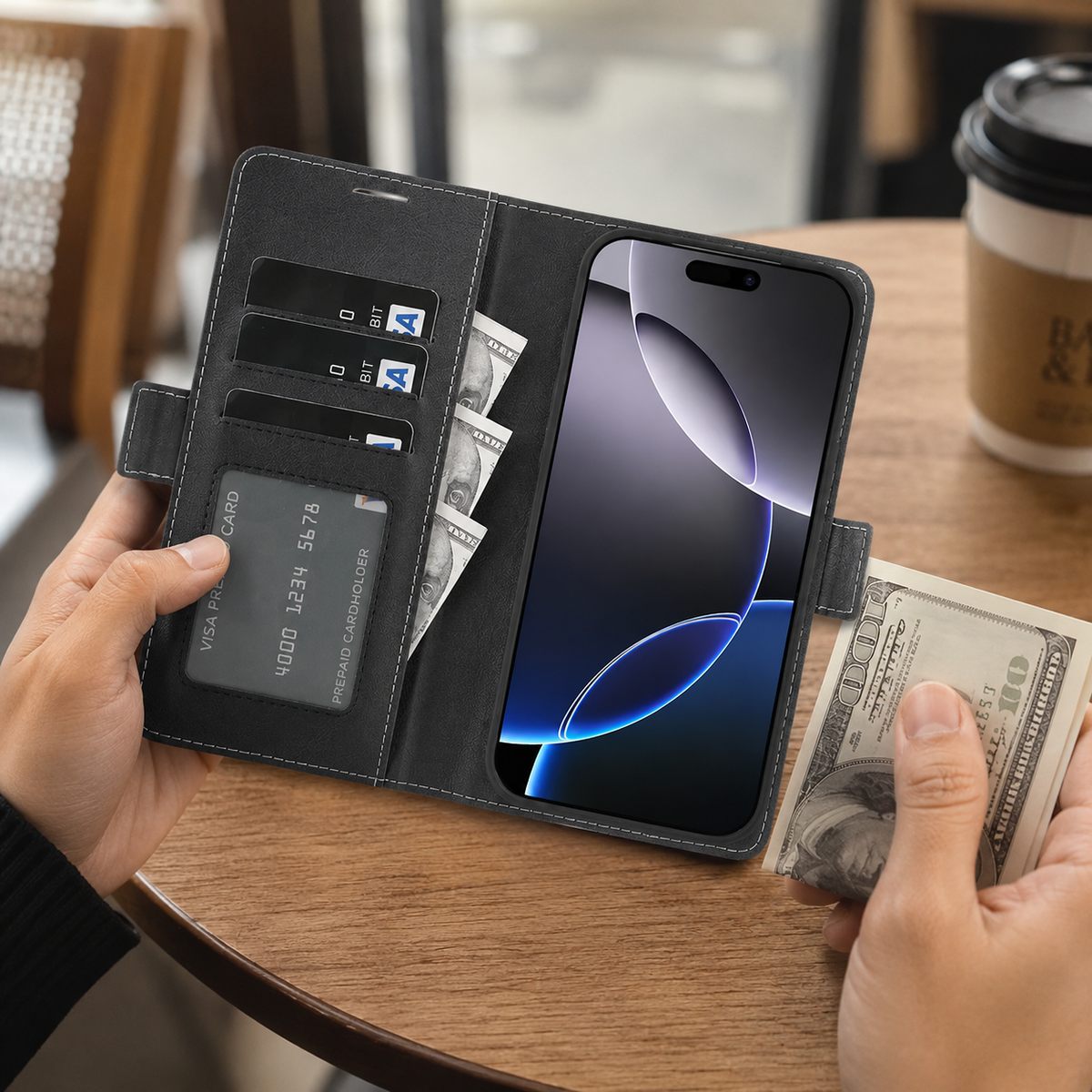 Premium iPhone Case MagSafe Leather Wallet Flip Card Holder Magnetic Shockproof Protective Cover Matte Anti Fingerprint Anti Scratch Slim Non Slip
