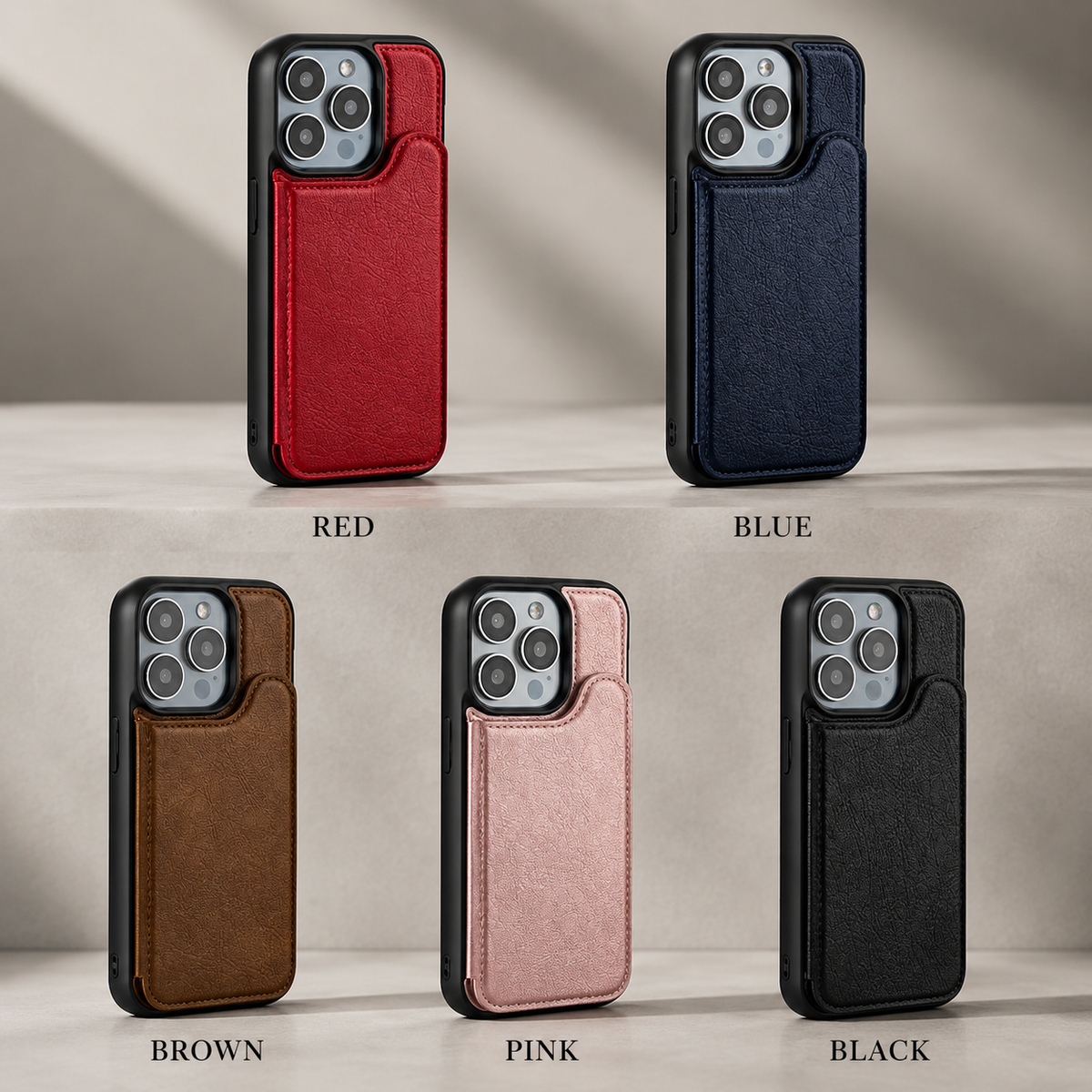 Premium iPhone Case MagSafe Leather Wallet Magnetic Flip Card Holder Shockproof Protective Cover Anti Fingerprint Anti Scratch Slim Full Access Secure Storage