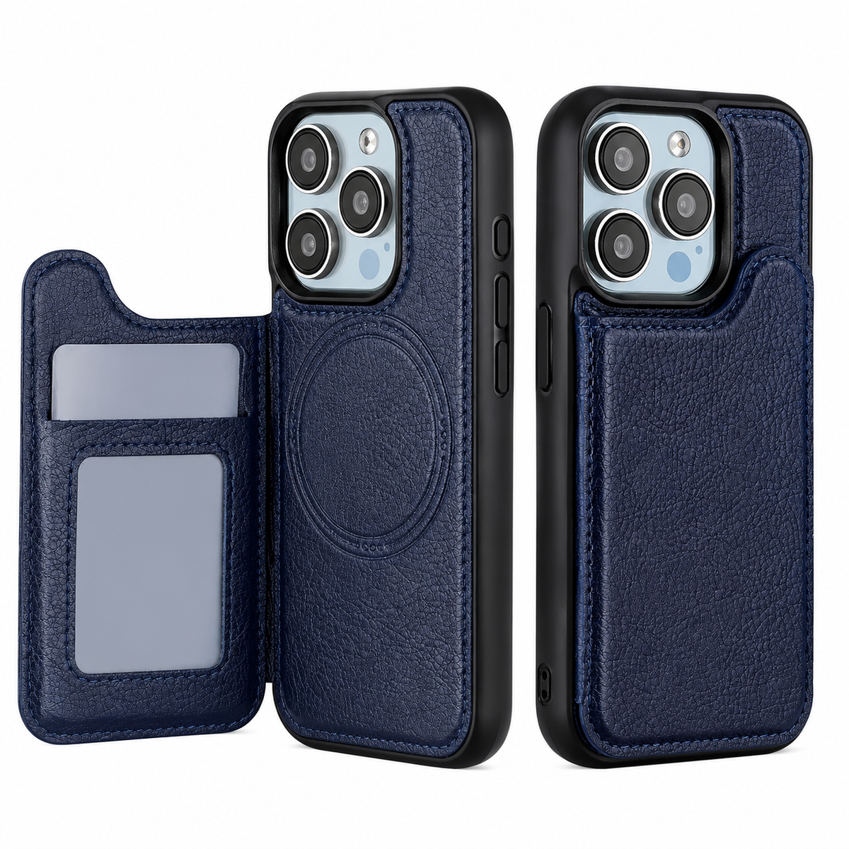 Premium iPhone Case MagSafe Leather Wallet Magnetic Flip Card Holder Shockproof Protective Cover Anti Fingerprint Anti Scratch Slim Full Access Secure Storage
