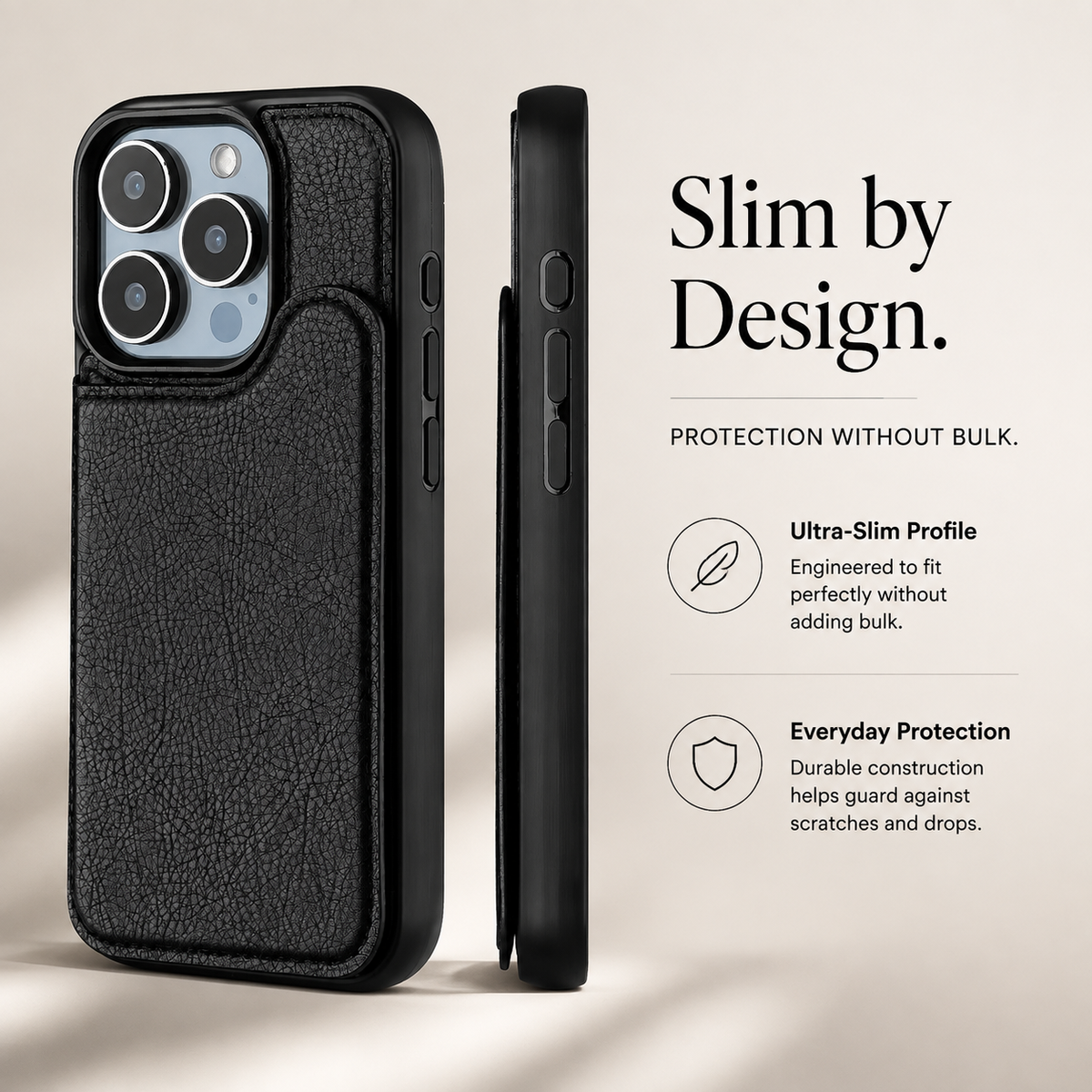 Premium iPhone Case MagSafe Leather Wallet Magnetic Flip Card Holder Shockproof Protective Cover Anti Fingerprint Anti Scratch Slim Full Access Secure Storage