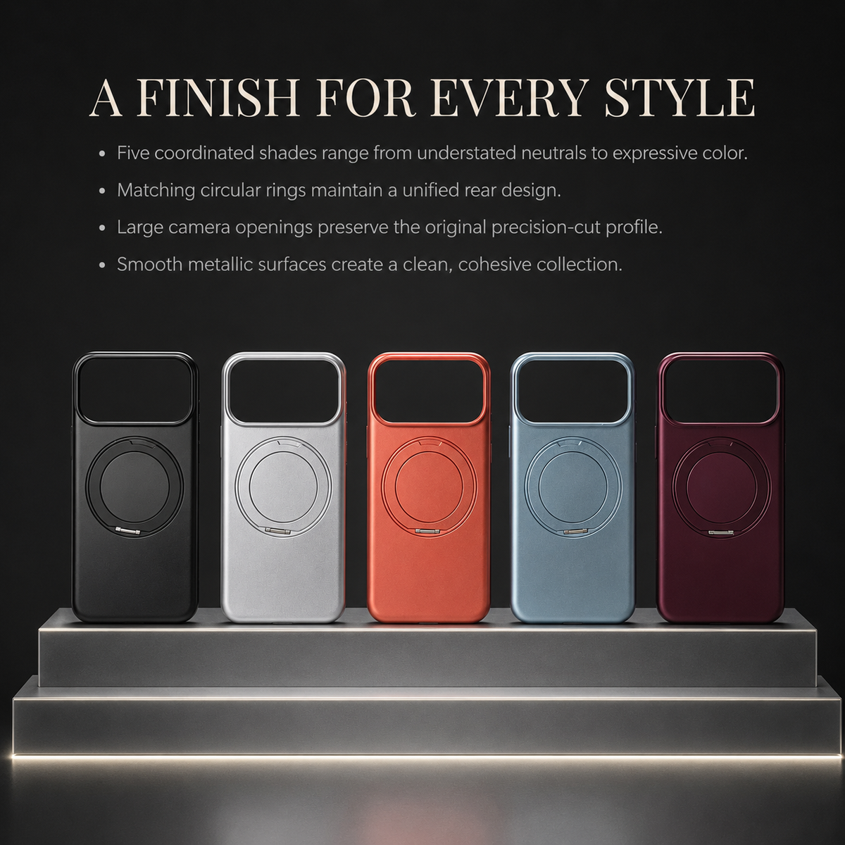 Premium iPhone Case MagSafe Magnetic 360 Rotating Stand Holder Original Color Hard PC Shockproof Slim Protective Bumper Phone Cover Case Design