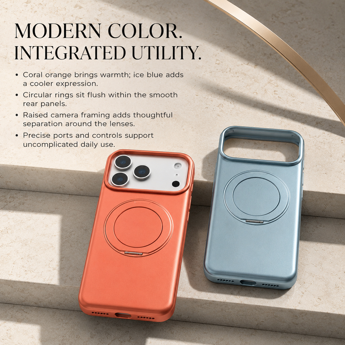Premium iPhone Case MagSafe Magnetic 360 Rotating Stand Holder Original Color Hard PC Shockproof Slim Protective Bumper Phone Cover Case Design
