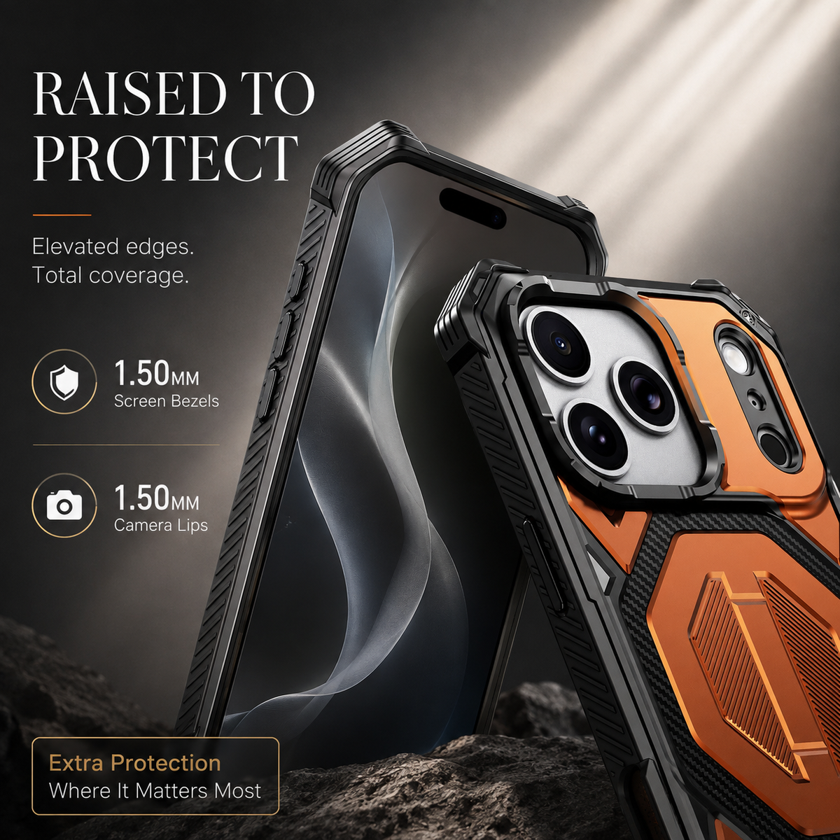 Premium iPhone Case MagSafe Magnetic Armor Metal Stand Shockproof PC TPU Dual Layer Heavy Duty Matte Anti Scratch Non Slip Protective Bumper Cover