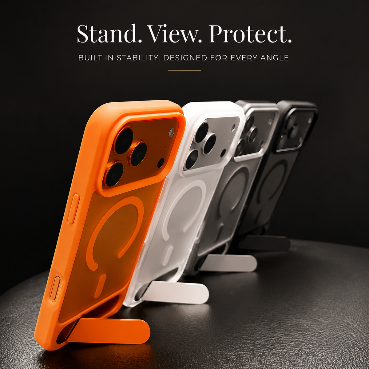 Premium iPhone Case MagSafe Magnetic Foldable Kickstand Shockproof Protective Cover Matte PC Anti Fingerprint Anti Scratch Non Slip Slim Lightweight