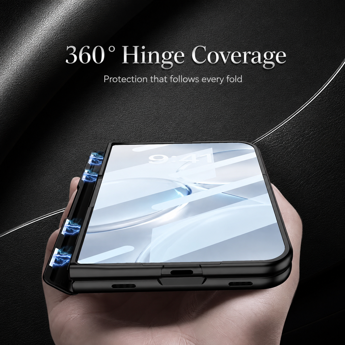 Premium iPhone Case MagSafe Magnetic Folding Stand Foldable Phone Integrated Screen Film Shockproof Slim Protective Bumper Cover Case Design
