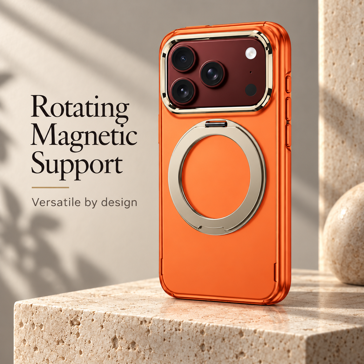 Premium iPhone Case MagSafe Magnetic Folding Stand Foldable Phone Integrated Screen Film Shockproof Slim Protective Bumper Cover Case Design