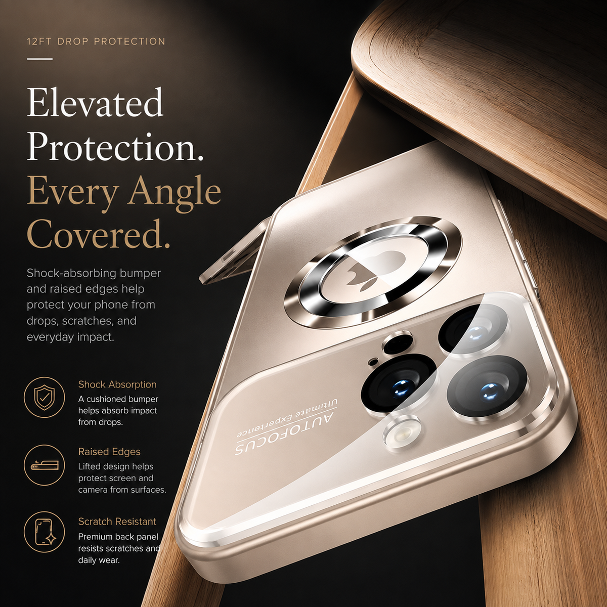 Premium iPhone Case MagSafe Matte Big View Glass Lens Protector Magnetic Shockproof PC TPU Anti Scratch Non Slip Camera Protective Cover Case Design