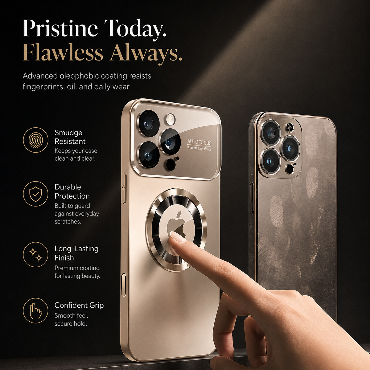Premium iPhone Case MagSafe Matte Big View Glass Lens Protector Magnetic Shockproof PC TPU Anti Scratch Non Slip Camera Protective Cover Case Design
