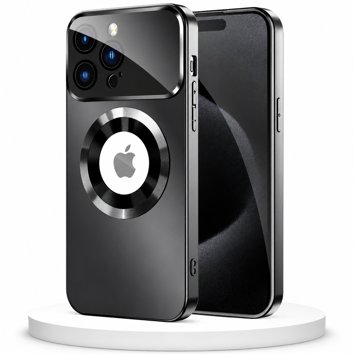 Premium iPhone Case MagSafe Matte Big View Glass Lens Protector Magnetic Shockproof PC TPU Anti Scratch Non Slip Camera Protective Cover Case Design