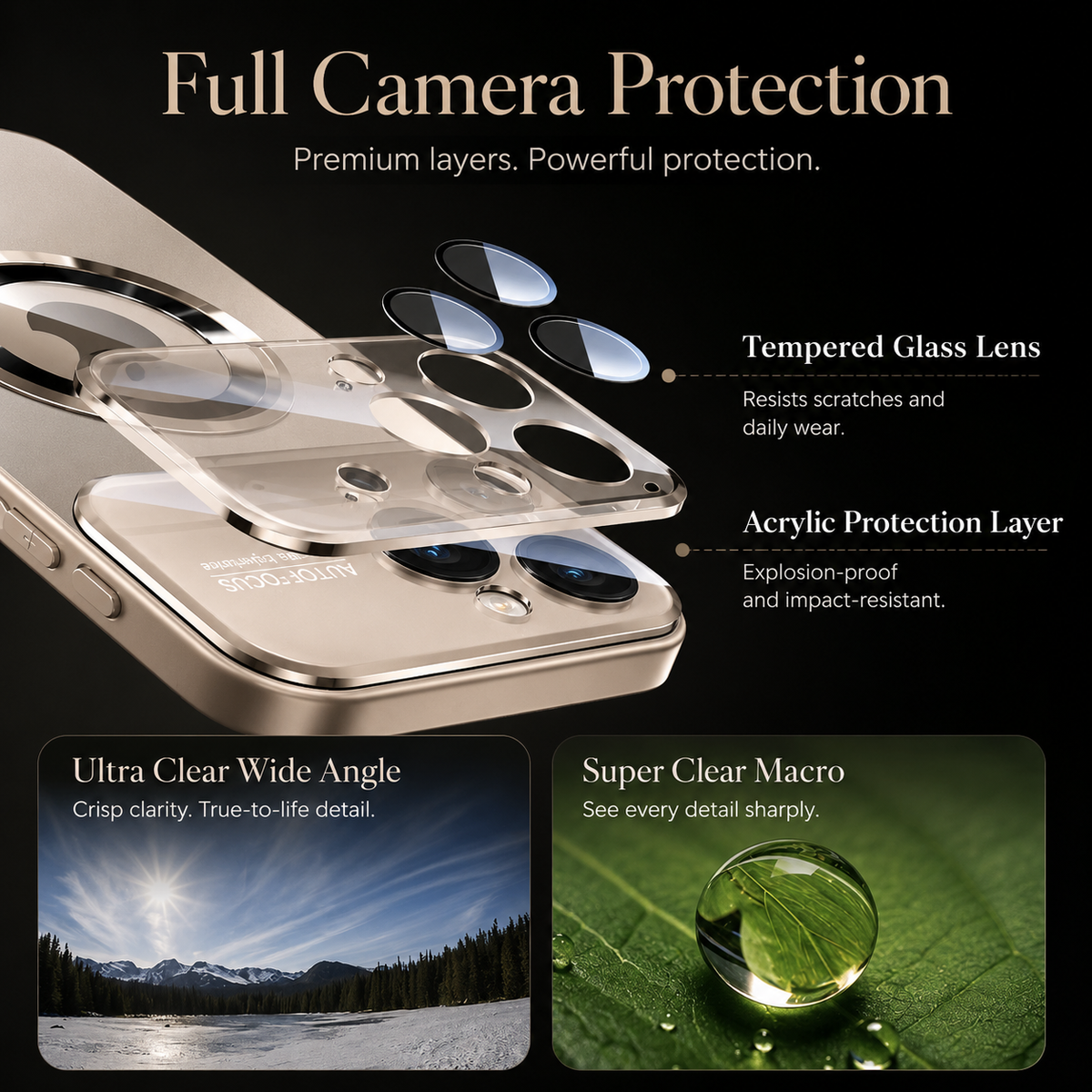 Premium iPhone Case MagSafe Matte Magnetic Bumper Glass Lens Camera Protector Heavy Duty Anti Scratch Non Slip Wireless Charging Protective Cover