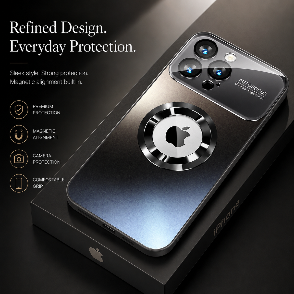 Premium iPhone Case MagSafe Matte Magnetic Bumper Glass Lens Camera Protector Heavy Duty Anti Scratch Non Slip Wireless Charging Protective Cover