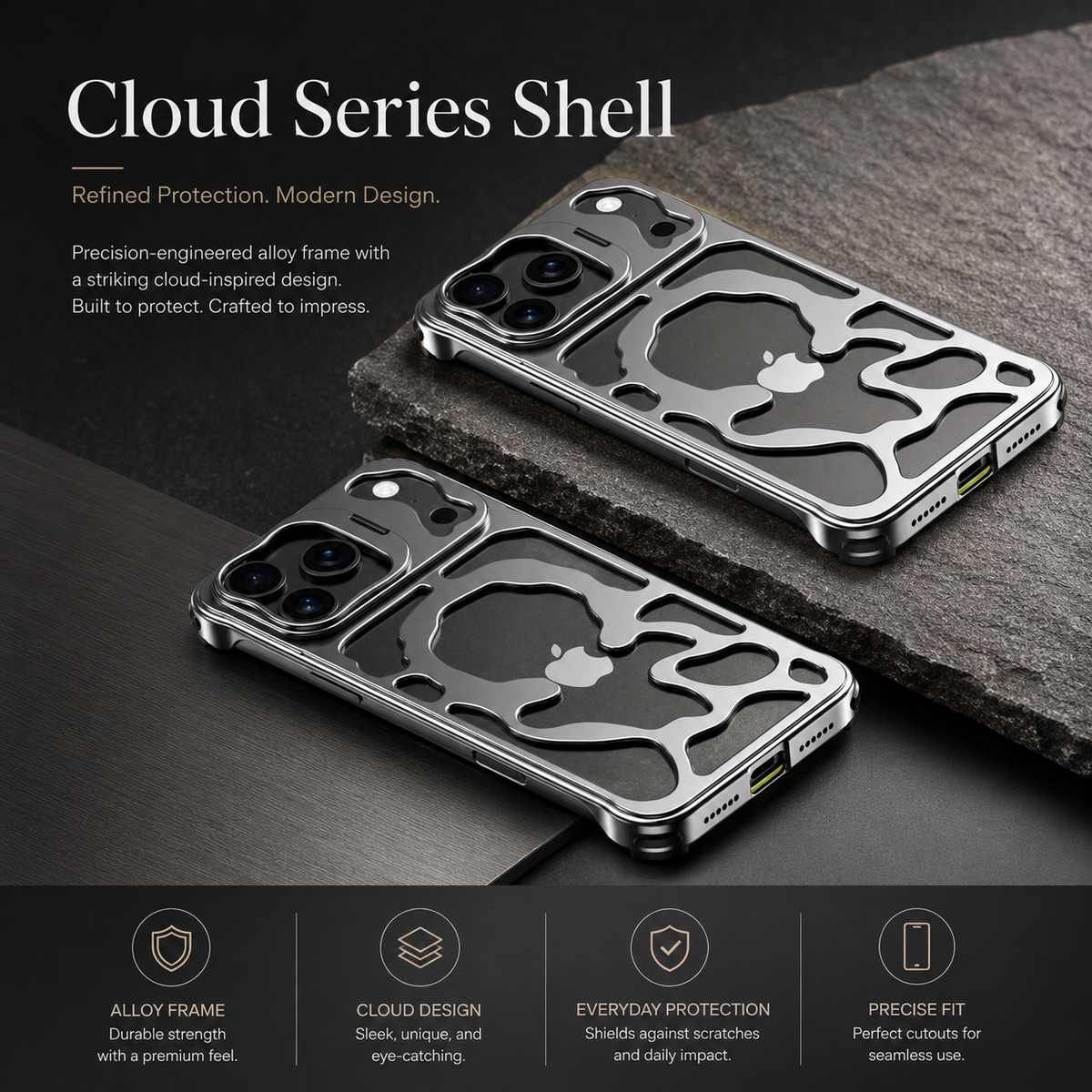 Premium iPhone Case MagSafe Metal Hollow Magnetic Heat Dissipation Protective Cover Breathable Cooling Bracket Stand Shockproof Slim Metal Frame Case