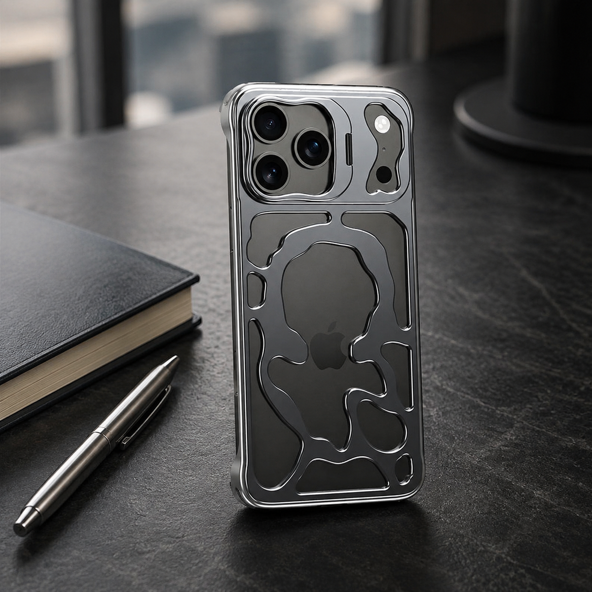 Premium iPhone Case MagSafe Metal Hollow Magnetic Heat Dissipation Protective Cover Breathable Cooling Bracket Stand Shockproof Slim Metal Frame Case