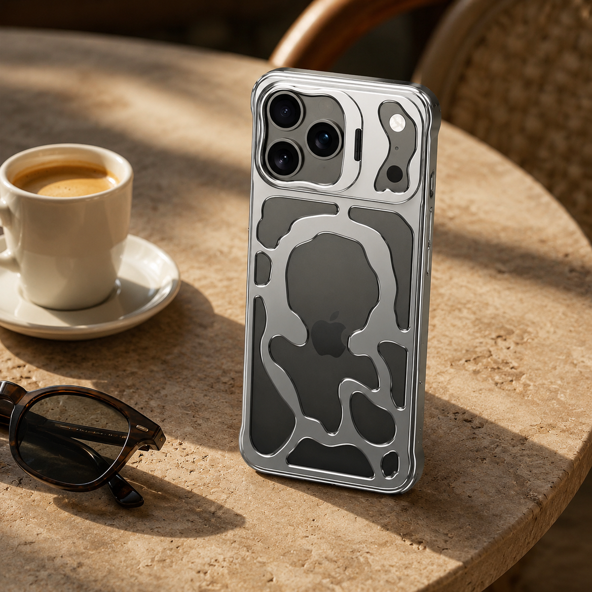 Premium iPhone Case MagSafe Metal Hollow Magnetic Heat Dissipation Protective Cover Breathable Cooling Bracket Stand Shockproof Slim Metal Frame Case
