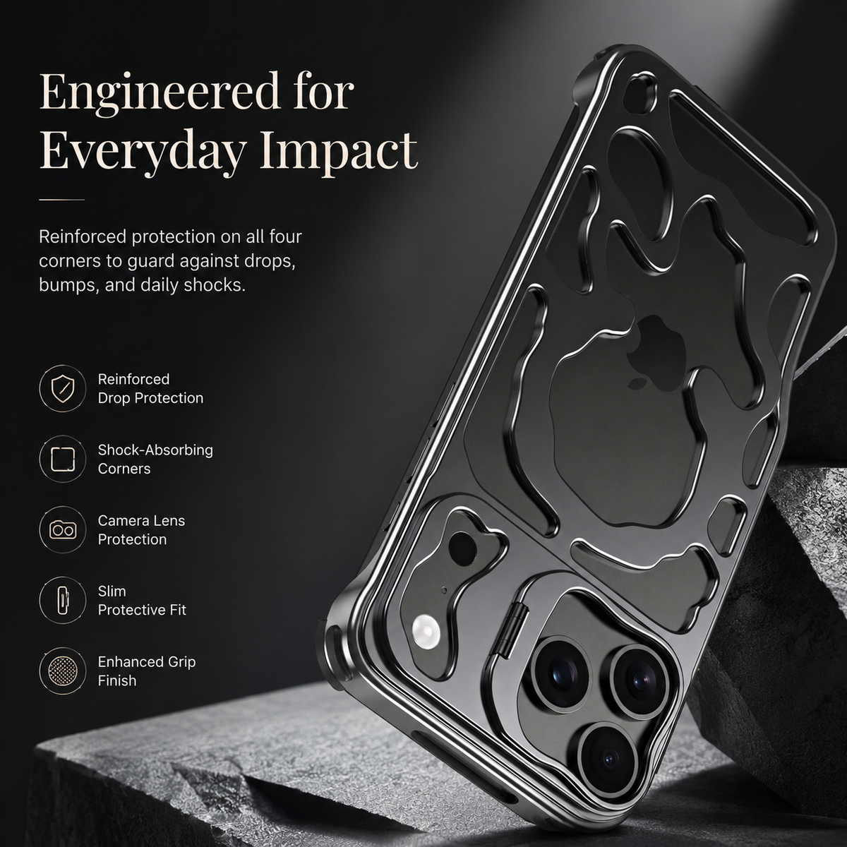Premium iPhone Case MagSafe Metal Hollow Magnetic Heat Dissipation Protective Cover Breathable Cooling Bracket Stand Shockproof Slim Metal Frame Case