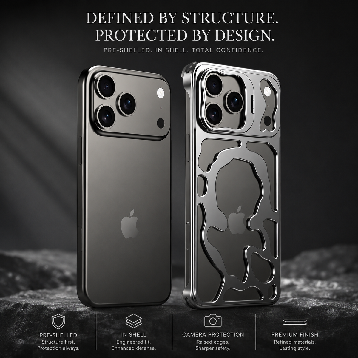 Premium iPhone Case MagSafe Metal Hollow Magnetic Heat Dissipation Protective Cover Breathable Cooling Bracket Stand Shockproof Slim Metal Frame Case