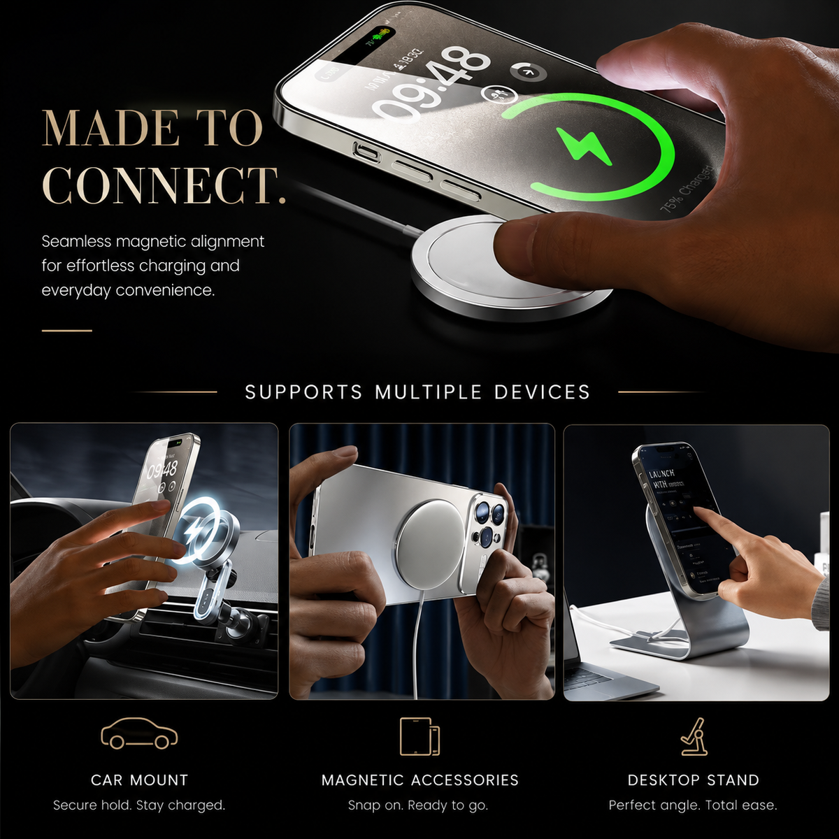 Premium iPhone Case MagSafe Metallic Matte Magnetic PC TPU Wireless Charging Shockproof Slim Anti Scratch Lightweight Protective Bumper Cover Case