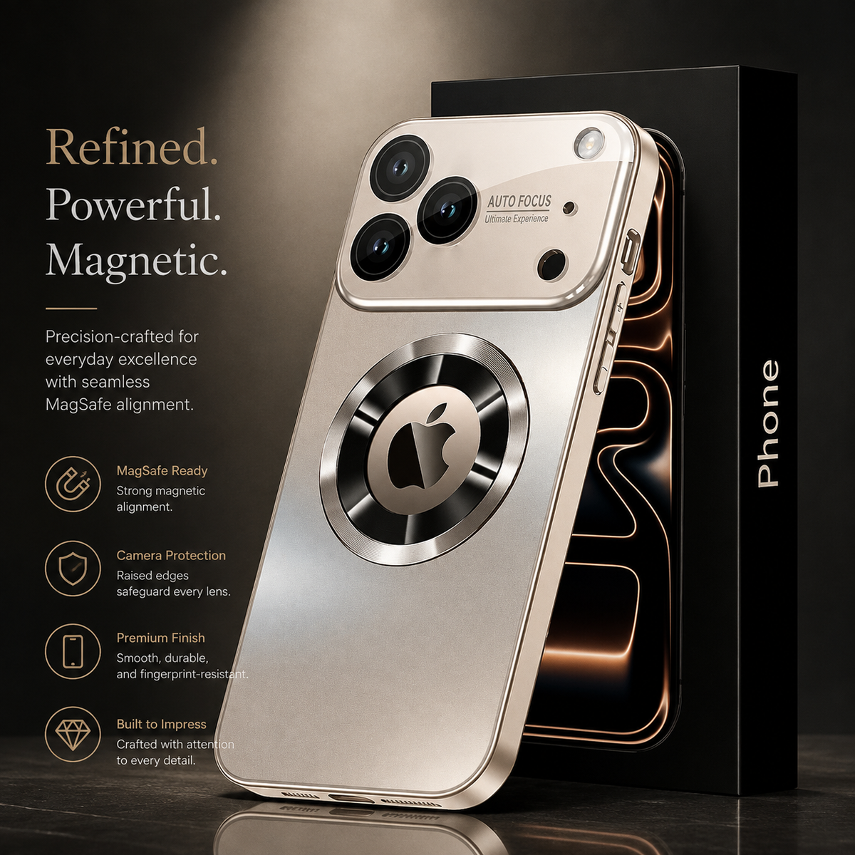 Premium iPhone Case MagSafe Metallic Matte Magnetic PC TPU Wireless Charging Shockproof Slim Anti Scratch Lightweight Protective Bumper Cover Case