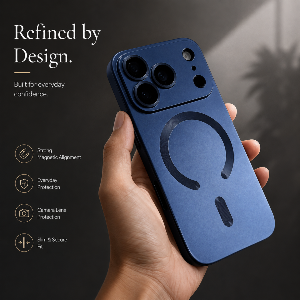 Premium iPhone Case MagSafe Metallic Paint Magnetic Shockproof Lens Protection Matte Anti Scratch Non Slip Reflective Lightweight Protective Cover Case