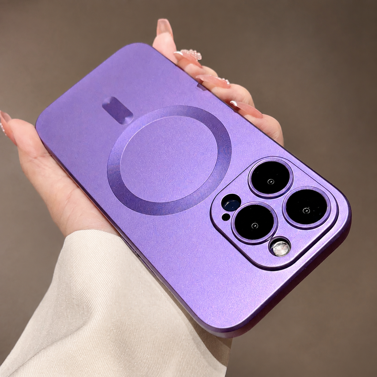 Premium iPhone Case MagSafe Metallic Paint Magnetic Shockproof Lens Protection Matte Anti Scratch Non Slip Reflective Lightweight Protective Cover Case