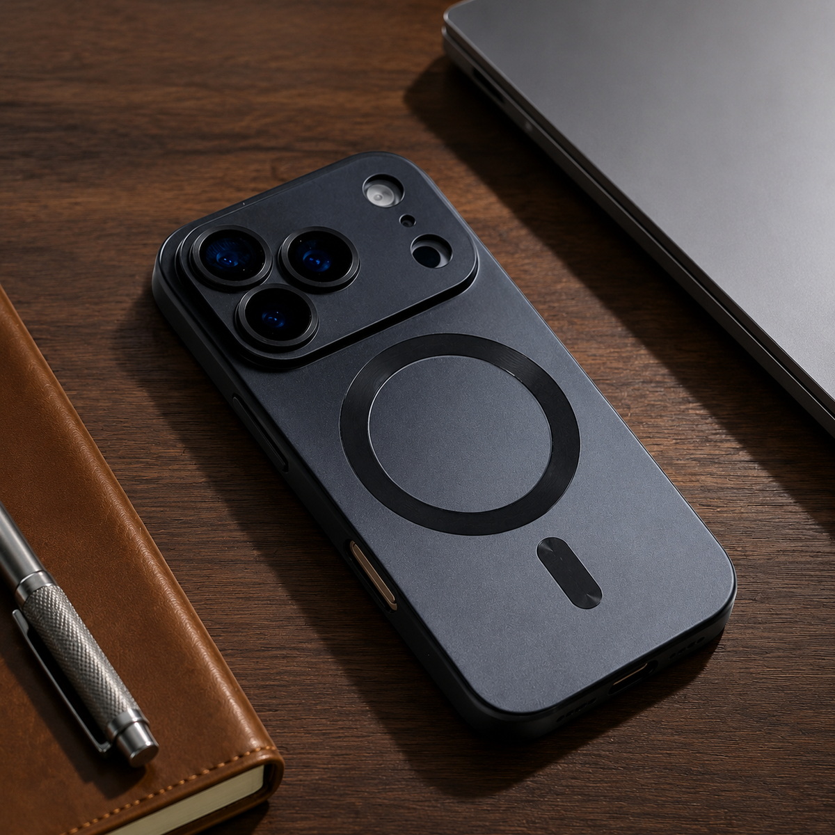 Premium iPhone Case MagSafe Metallic Paint Magnetic Soft Cover Wireless Charging Camera Lens Protection Slim Shockproof Protective Bumper Phone Case