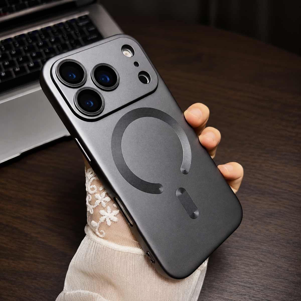 Premium iPhone Case MagSafe Metallic Paint Magnetic Soft Cover Wireless Charging Camera Lens Protection Slim Shockproof Protective Bumper Phone Case