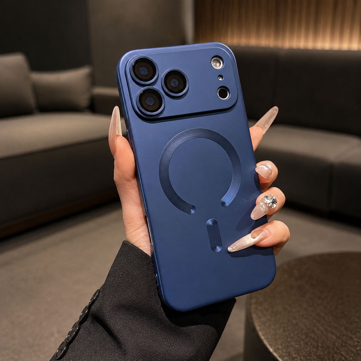 Premium iPhone Case MagSafe Metallic Paint Magnetic Soft Cover Wireless Charging Camera Lens Protection Slim Shockproof Protective Bumper Phone Case