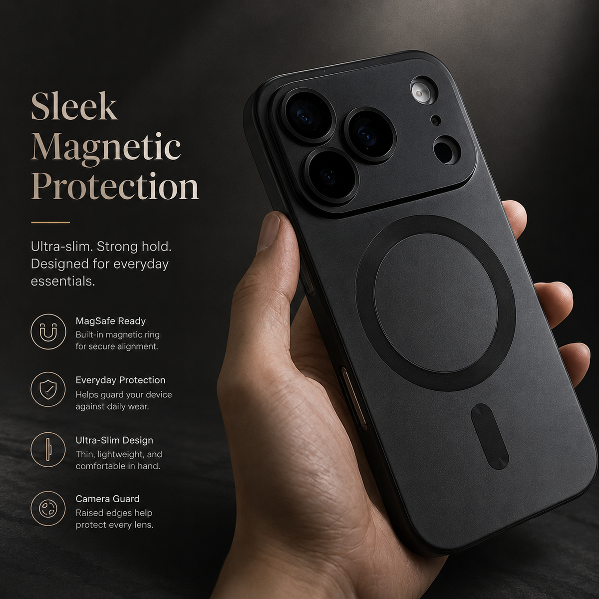 Premium iPhone Case MagSafe Metallic Paint Magnetic Soft Cover Wireless Charging Camera Lens Protection Slim Shockproof Protective Bumper Phone Case