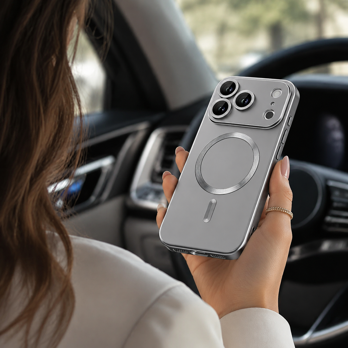 Premium iPhone Case MagSafe Metallic Paint Soft TPU Magnetic Wireless Charging Lens Protection Shockproof Slim Anti Scratch Protective Bumper Cover Case