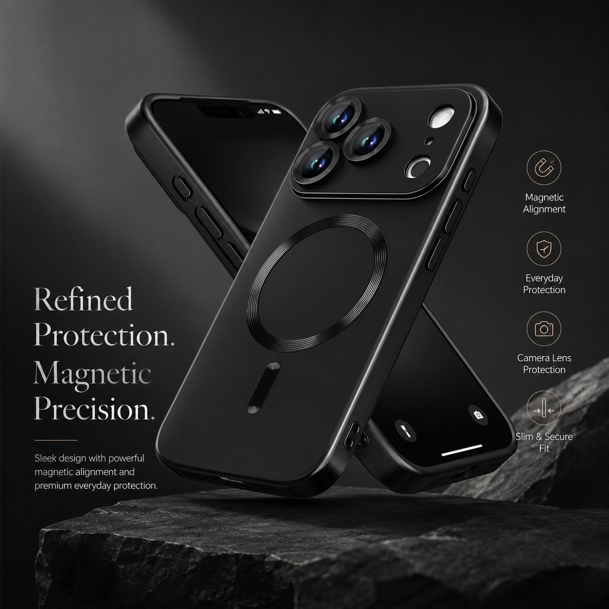 Premium iPhone Case MagSafe Metallic Paint Soft TPU Magnetic Wireless Charging Lens Protection Shockproof Slim Anti Scratch Protective Bumper Cover Case
