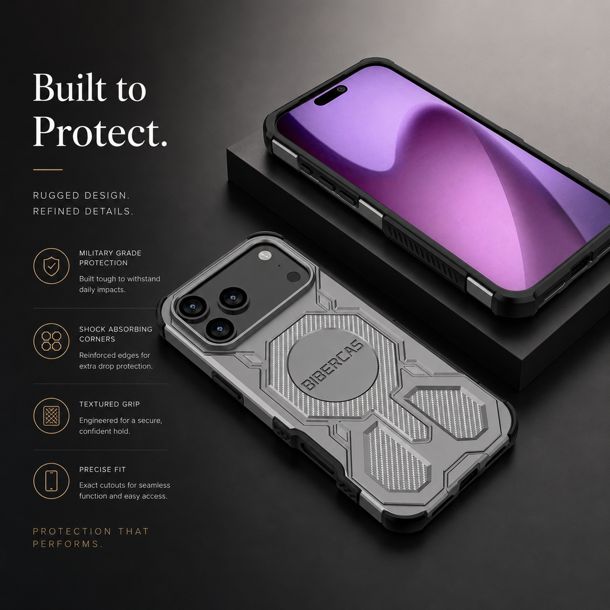 Premium iPhone Case MagSafe Military Armor Magnetic Shockproof PC TPU Anti Drop Protective Cover Reinforced Bumper Wireless Charging Rugged Slim Case