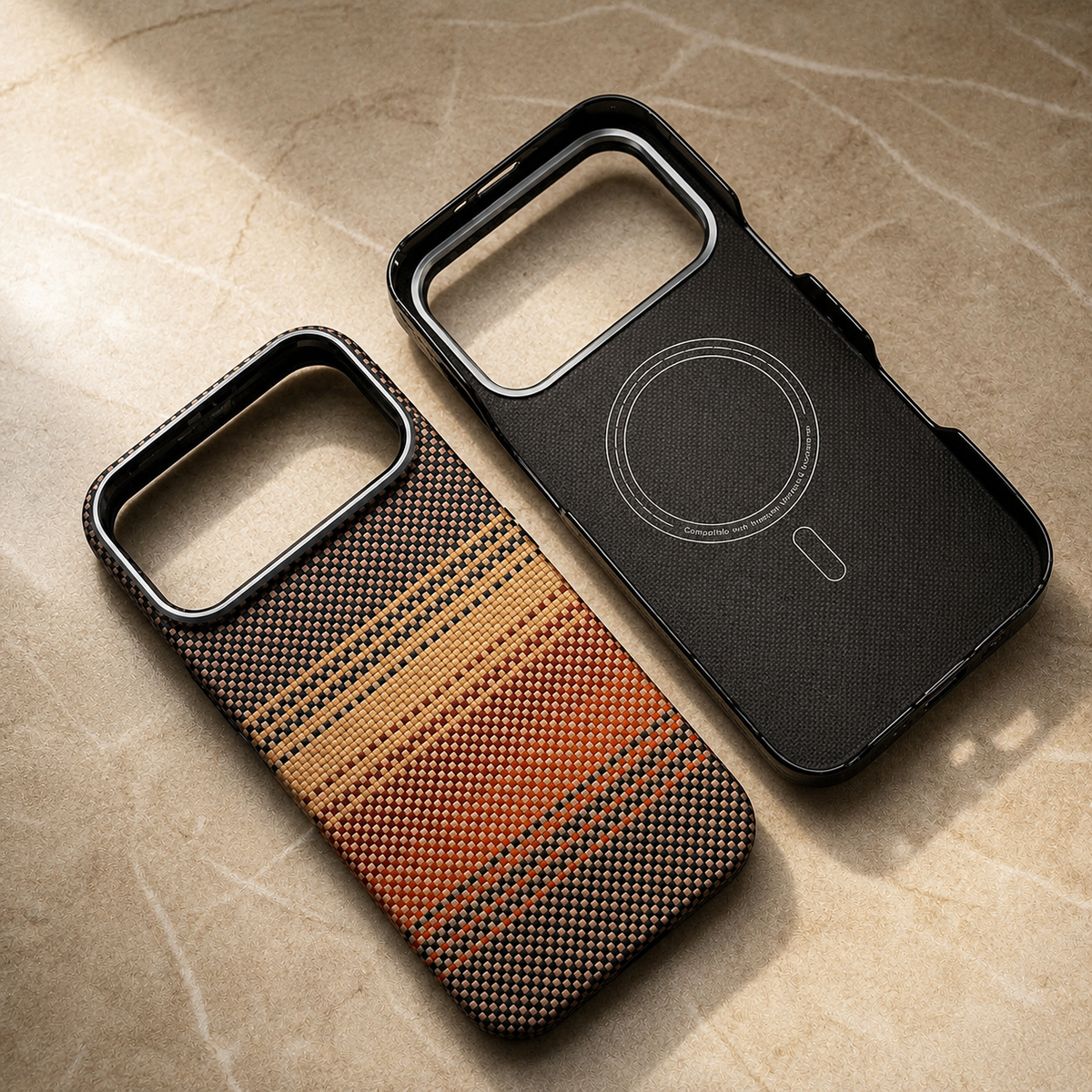 Premium iPhone Case MagSafe Real Carbon Fiber Cover Aramid Kevlar Ultra Thin Shockproof Matte Anti Fingerprint Full Coverage Slim Lightweight Design
