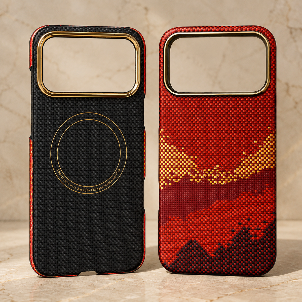 Premium iPhone Case MagSafe Real Carbon Fiber Cover Aramid Kevlar Ultra Thin Shockproof Matte Anti Fingerprint Full Coverage Slim Lightweight Design
