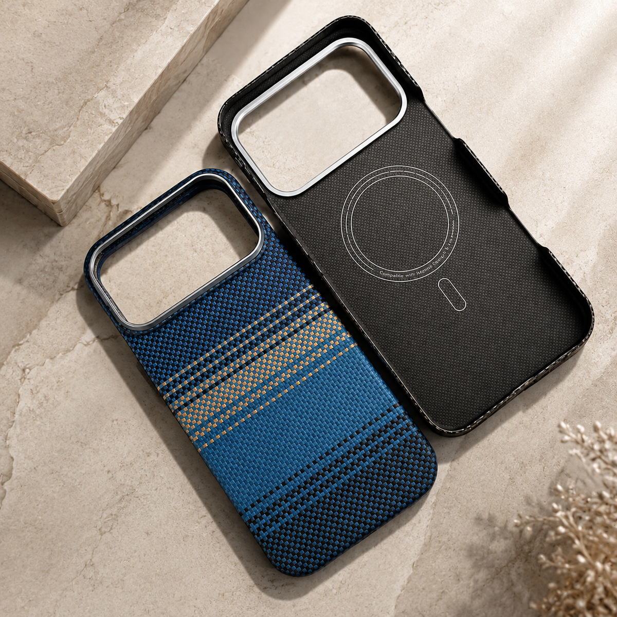Premium iPhone Case MagSafe Real Carbon Fiber Cover Aramid Kevlar Ultra Thin Shockproof Matte Anti Fingerprint Full Coverage Slim Lightweight Design