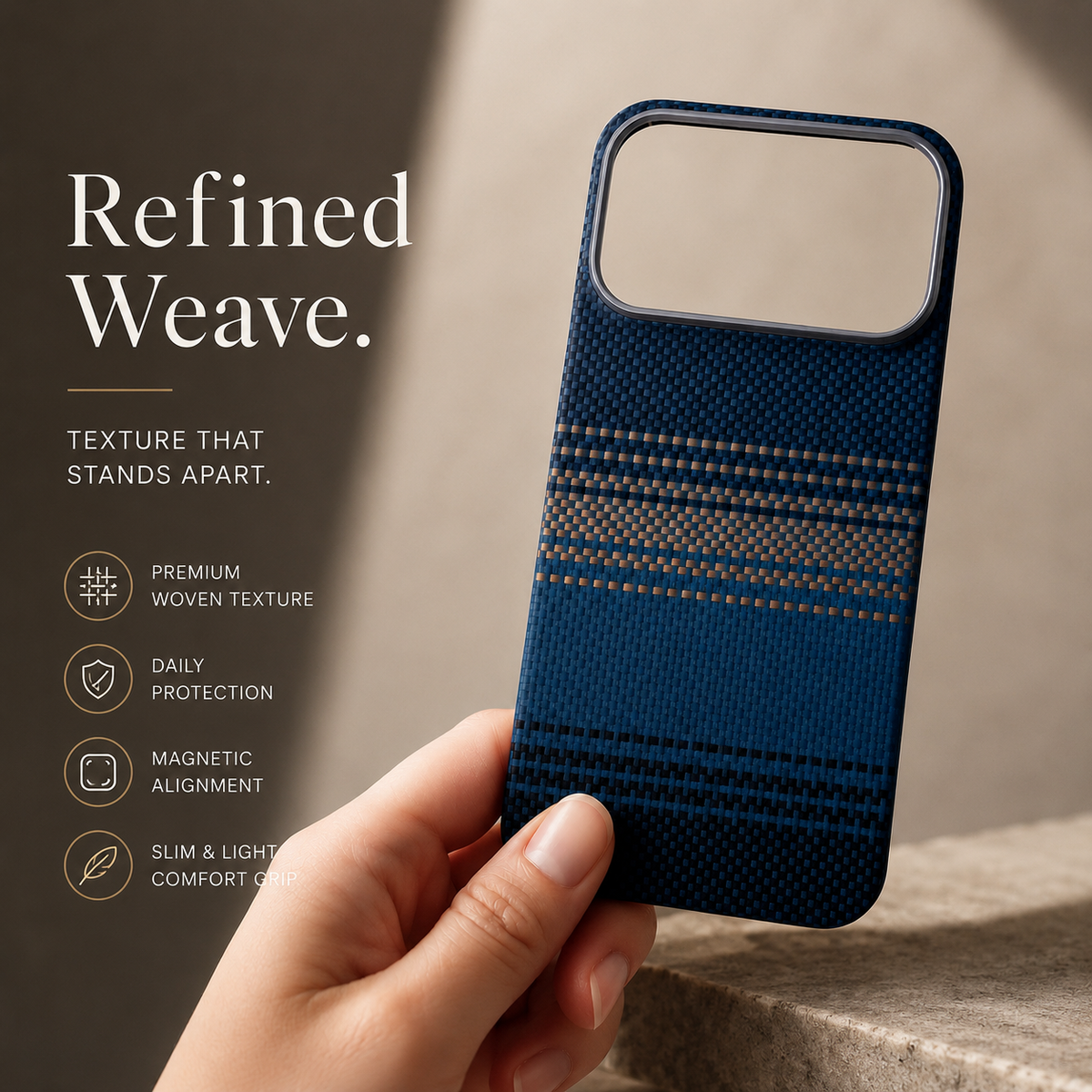 Premium iPhone Case MagSafe Real Carbon Fiber Cover Aramid Kevlar Ultra Thin Shockproof Matte Anti Fingerprint Full Coverage Slim Lightweight Design
