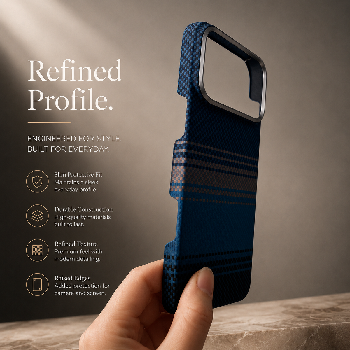 Premium iPhone Case MagSafe Real Carbon Fiber Cover Aramid Kevlar Ultra Thin Shockproof Matte Anti Fingerprint Full Coverage Slim Lightweight Design