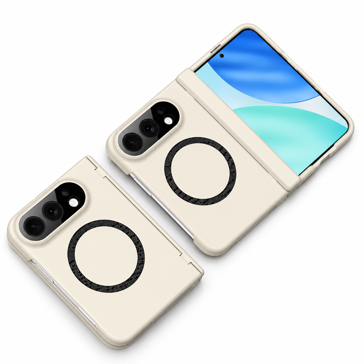 Premium iPhone Case MagSafe Skin Feel Magnetic Hinge Protection Tempered Film PC TPU Full Coverage Shockproof Slim Protective Foldable Cover Case