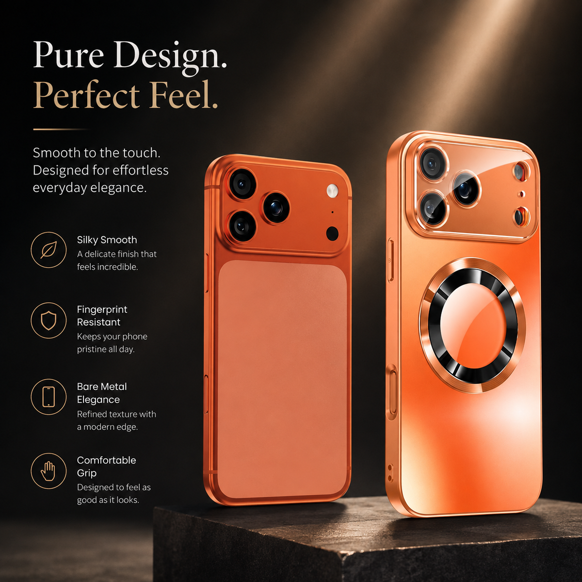 Premium iPhone Case MagSafe Titanium Metallic Magnetic Glass Camera Protector Shockproof PC TPU Wireless Charging Slim Protective Bumper Cover Case