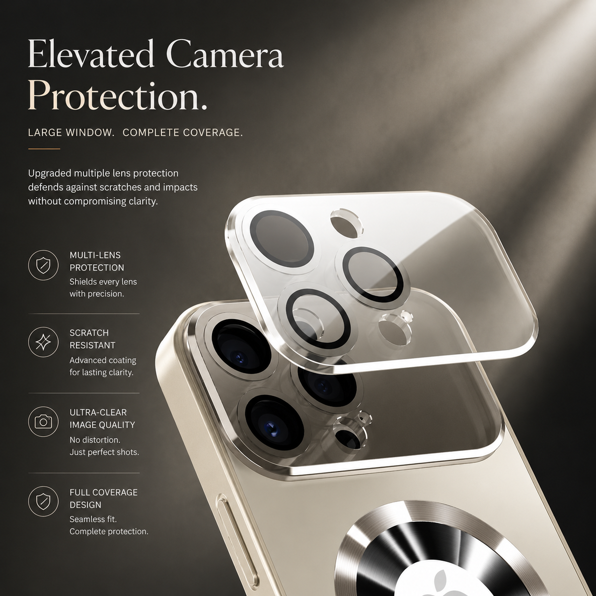Premium iPhone Case MagSafe Titanium Metallic Matte AG Glass Full Lens Protector Shockproof PC TPU Anti Scratch Non Slip Lightweight Protective Bumper